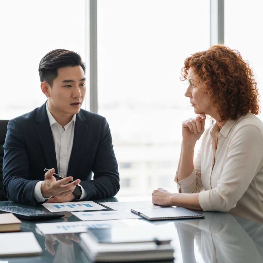 Consulta de negocios entre asesor profesional y propietario de restaurante
